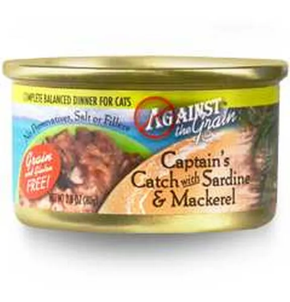 24/2.8 oz. Against The Grain Captain's Catch With Sardine & Mackerel Dinner For Cats - Treat
